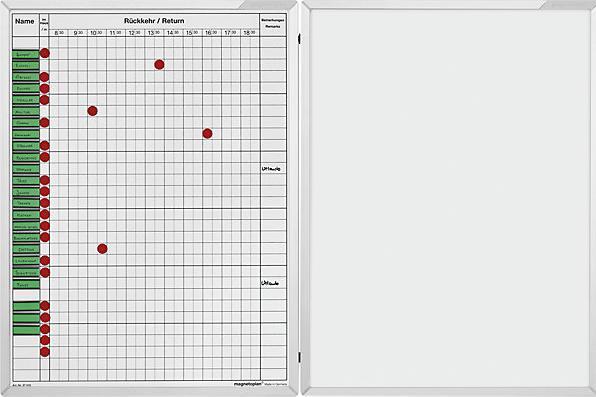 Produktbild Magnetoplan An- und Abwesenheitstafel (45 x 60 cm)