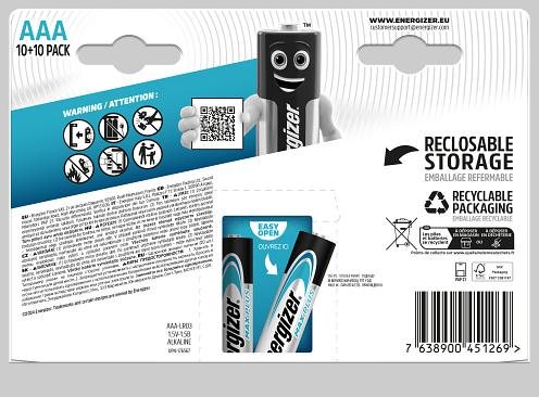 Image du produit Energizer Max Plus Micro (AAA) (20 pcs, AAA, 1300 mAh)