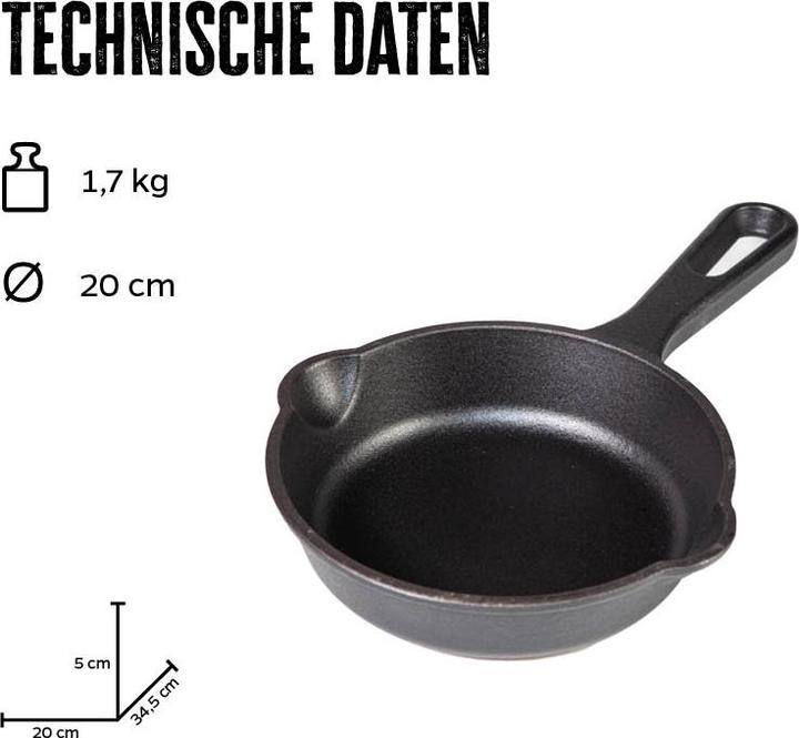 Actual product image Grillfürst Cast iron pan with handle Ø 20 cm