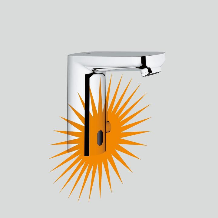 Actual product image Grohe Eurosmart CE infrared washbasin faucet with temperature control, mains operated