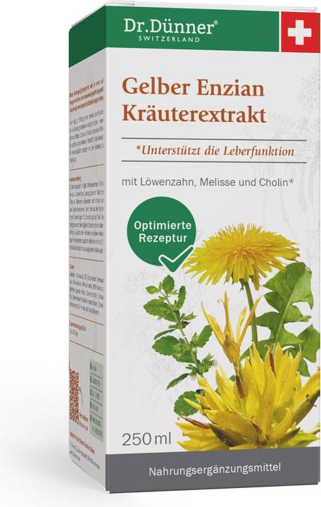 Image du produit Dr. Dünner Gentiane jaune mince Extrait d'herbes Fl 250 ml (1 pièce(s), Liquide, 470 g)