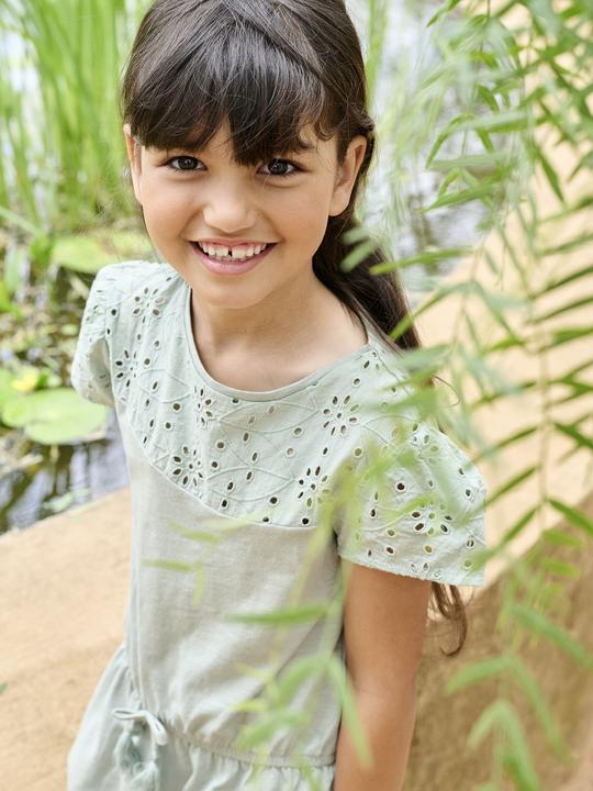 Produktbild Vertbaudet Mädchen Kleid mit Lochstickerei (128)
