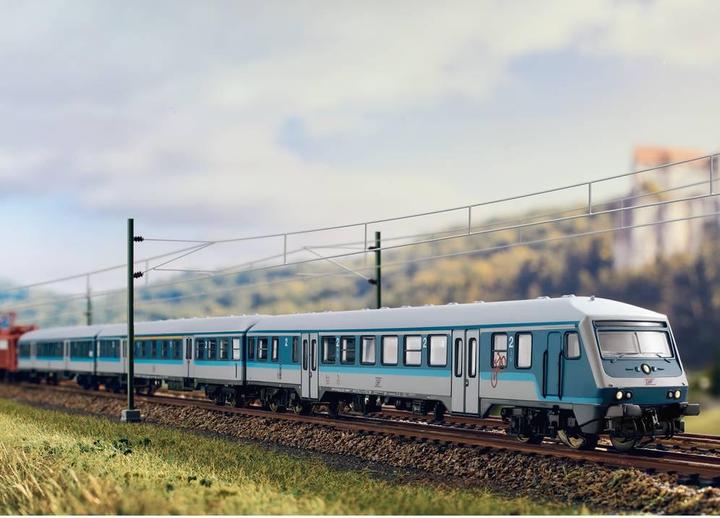 Productafbeelding MiniTrix 18262 N Set van 2 Regional Express personenrijtuigen Blauwe rijtuigen van de GfF Set van 2 rijtuigen (Spoor VI)