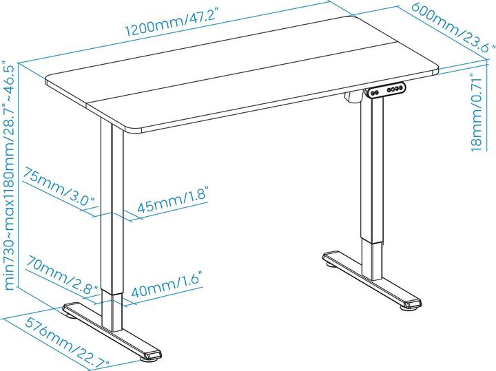 Immagine prodotto Tooq Technology Mesa Escritorio Origami Elã?Ctrica Ajustable Negra