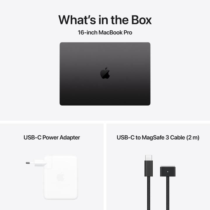Actual product image Apple MacBook Pro 16 - 2024 Nano (16.20", M4 Max, 64 GB, 2000 GB, DE)
