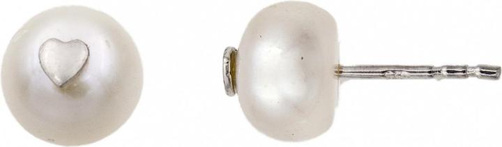 Actual product image Passion Rhodiated Silver Earrings - Cultured Pearl - Heart (MAT BIJOU, COU BIJOU)