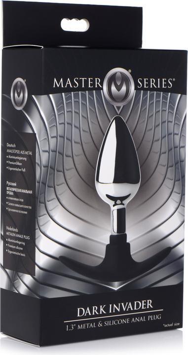 Produktbild Master Series Dark Invader Analplug aus Metall mit Silikon Mittel