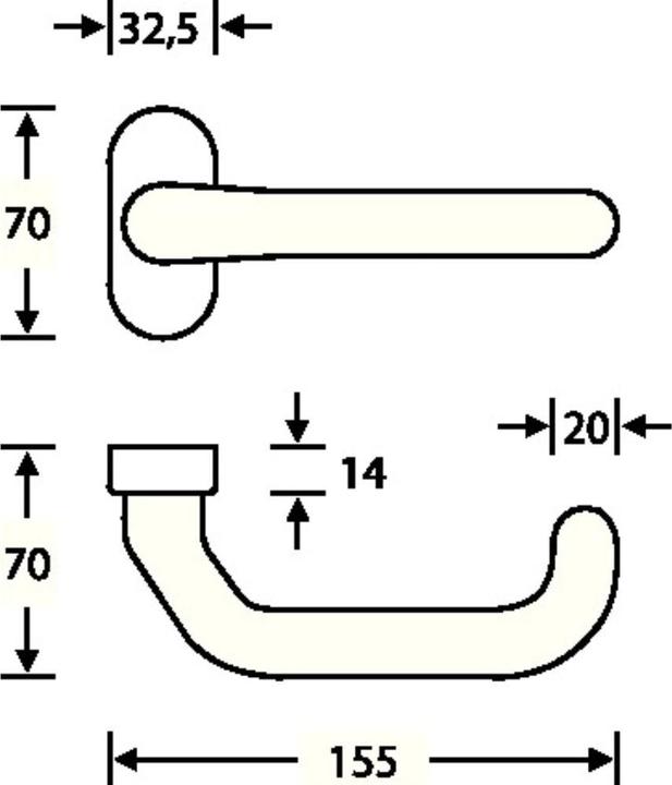 Actual product image FSB Fire protection lever handle aperture part 06 1146 Aluminium 0105 Square 9 mm (Door handle)