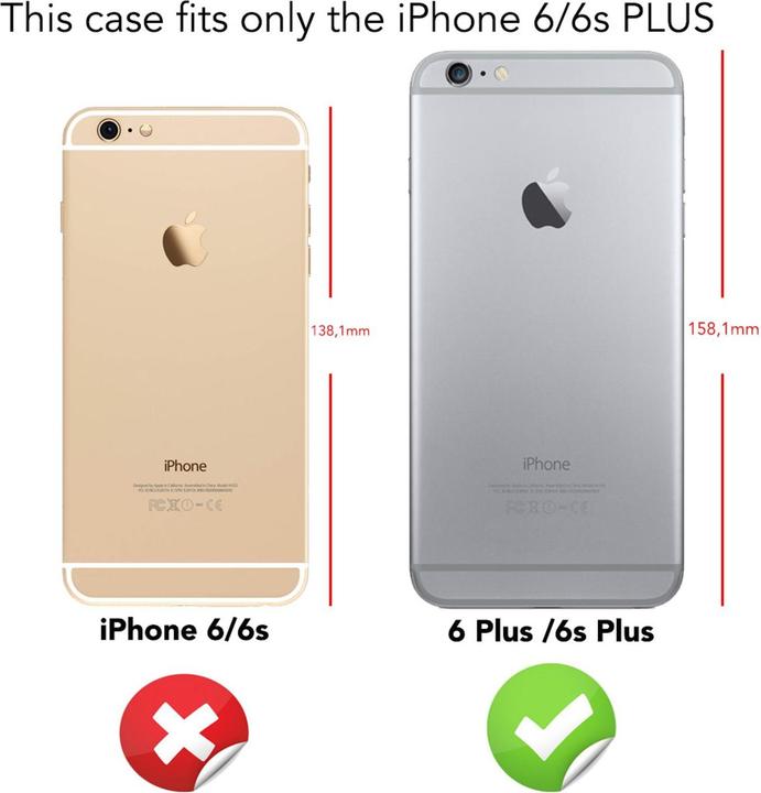 Immagine prodotto Nalia Custodia per cellulare a 360 gradi (Apple iPhone 6 Plus, Apple iPhone 6s Plus)