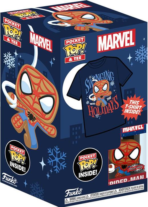 Produktbild Funko Pocket Pop! & Tee: Marvel - Spider-Man - Spidey - Gingerbread - for Children and Kids - Large