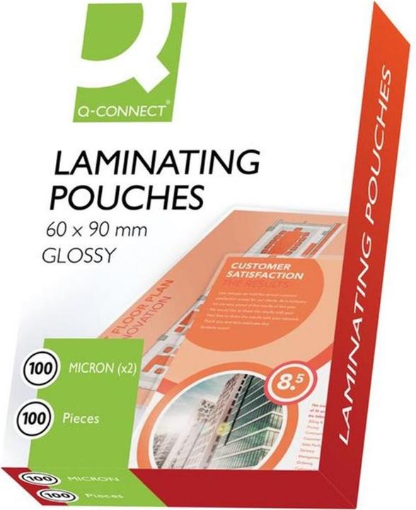 Produktbild Q-Connect Laminierfolien glänzend (Kreditkarte, 100 Stück, 100 µm)