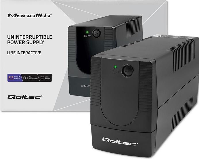 Actual product image Qoltec Zasilacz awaryjny UPS | Monolith | 1000VA | 600W (1000 VA, 600 W, Line-interactive UPS)
