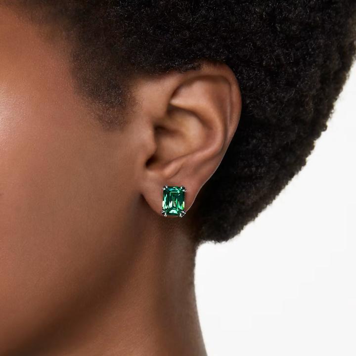 Produktbild Swarovski Matrix Ohrstecker Rechteckschliff Grün Gold (Swarovski Metall)