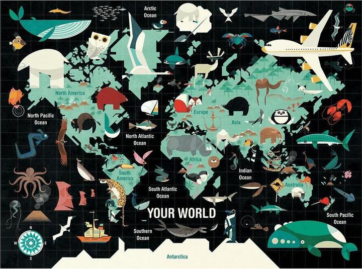 Actual product image Mudpuppy Your world, puzzle 1000tlg (1000 pieces)