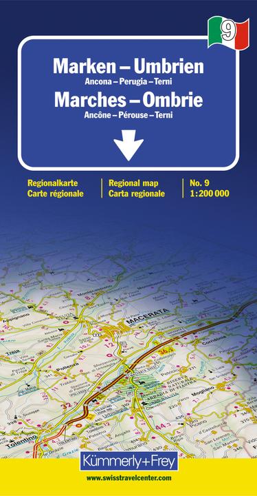 Actual product image Umbria Marche Regional Map Italy No. 9, 1:200 000 200000