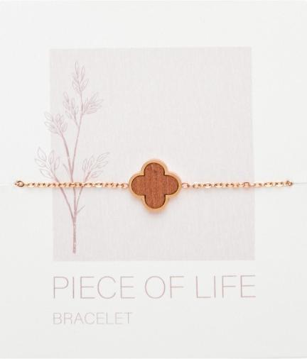 Immagine prodotto HCA Armband Piece of Life - rosévergoldet - Kleeblatt (17 cm, Acciaio inossidabile)