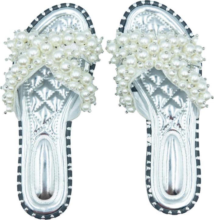 Actual product image Where's That From Womens/Ladies Eve Pearl Flat Heel Sliders (37)