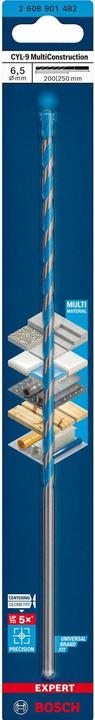 Immagine prodotto Bosch Professional Zubehör Trapano Expert CYL-9 MultiConstruction, 6 x 200 x 250 mm, d 6 mm (6,5 millimetri)