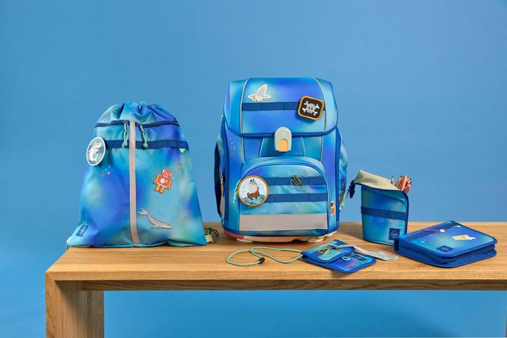 Image du produit Lässig Schulrucksack-Set Boxy, Grün / Blau (21 l)