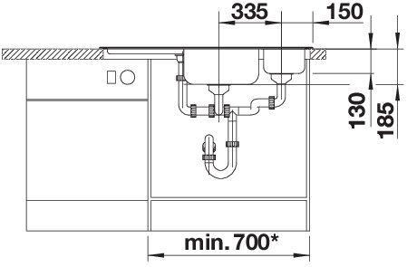 Produktbild Blanco Delta-IF (Einbauspüle mit Abtropffläche, 105.60 cm, 57.50 cm)