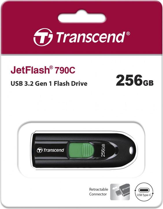 Actual product image Transcend JetFlash 790C (256 GB, USB-C, USB 3.1)