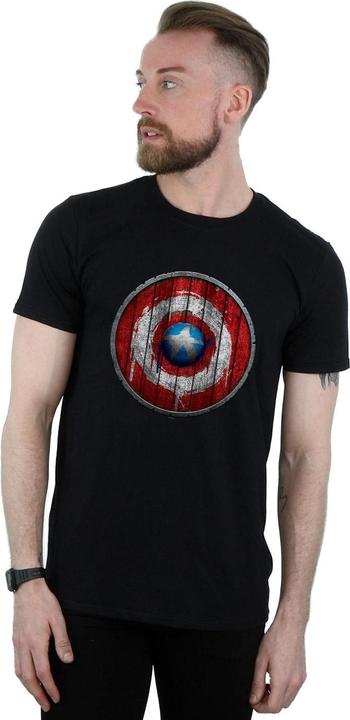 Image du produit - T-shirt CAPTAIN AMERICA WOODEN SHIELD - Homme (3XL)