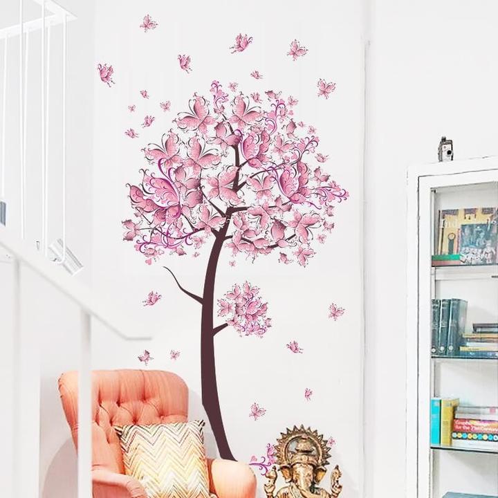 Produktbild Cover-Discount Wandsticker Tattoo Aufkleber Baum rosa