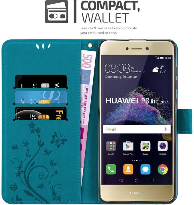 Productafbeelding Cadorabo Bloemen Boekomslag (Huawei P8 Lite (2017))