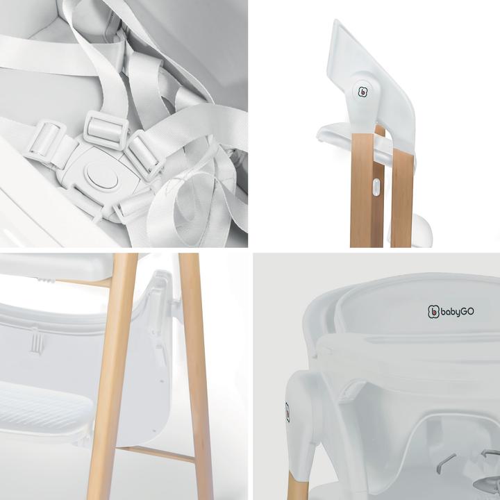 Actual product image BabyGo High chair Levels white wood optic (Highchair)