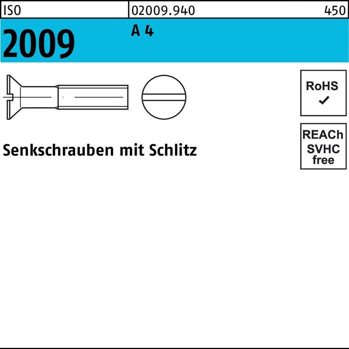 Produktbild Senkschraube ISO 2009 m.Schlitz M 16 x 40 A 4 (10 Schrauben pro Stück)