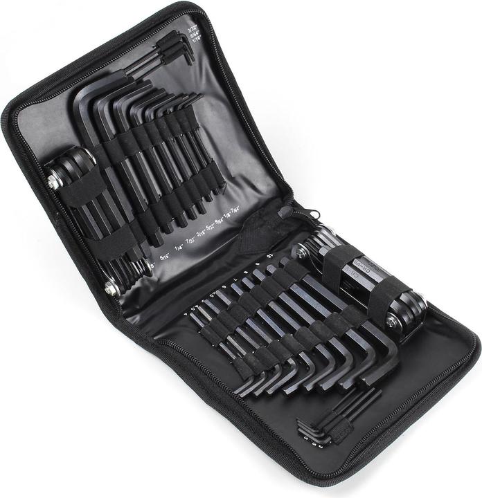 Wiltec Innensechskantschlüssel Set 45tlg metrisch Zoll Innensechskant faltbar