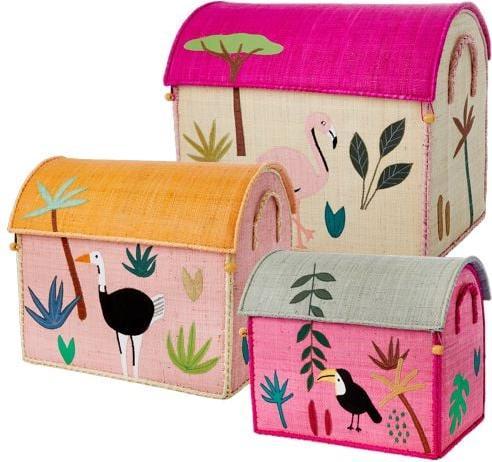Image du produit Rice Grand jeu de 3 Baskets Toy thème de la jungle rose