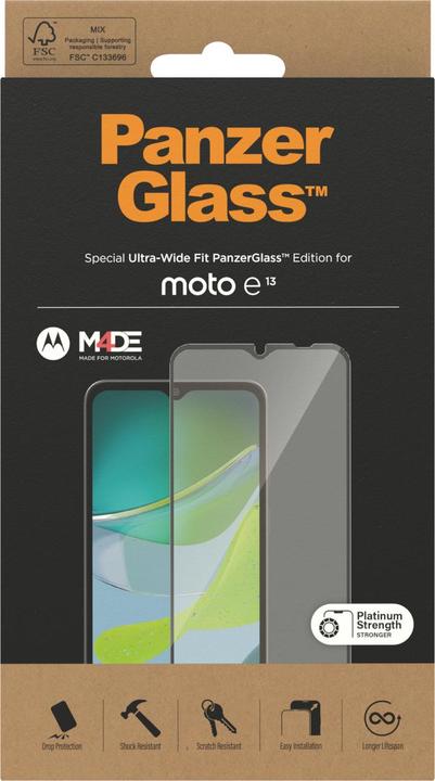 Image du produit PanzerGlass Ajustement ultra-large (1 pièce(s), Motorola Moto E13)