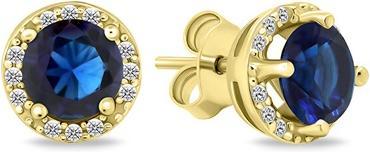 Brilio Silver - Sparkling gold-plated earrings with zircons EA601YB