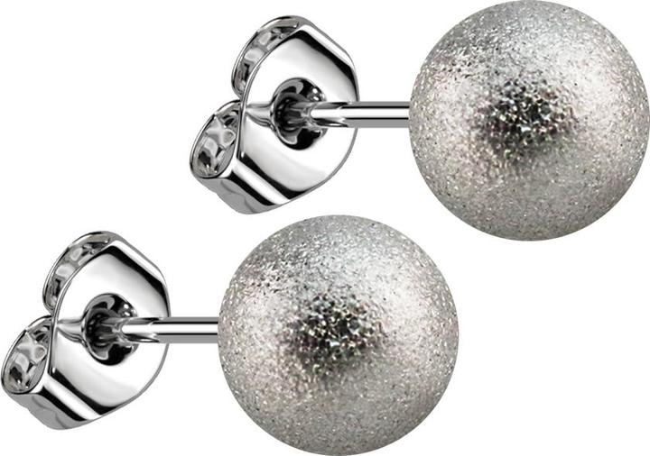 Image du produit Star Piercing Boucles d'oreilles avec boule argent moucheté (Acier chirurgical 316L, sans laiton)