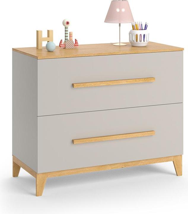 Produktbild VitaliSpa Wickelkommode Malia, Cashmere-Eiche, 108 x 98 cm mit 2 Schubladen