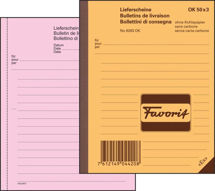 Image du produit Favorit Cahier autocopiant Bulletins de livraison avec papier autocopiant (150 x)