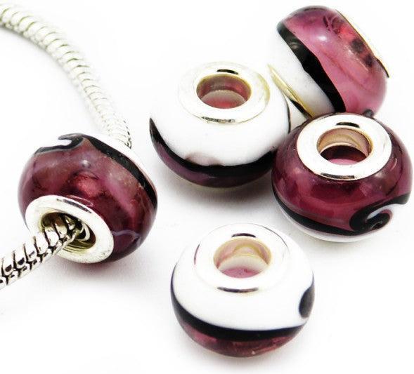 Immagine prodotto Hermex Perla di vetro placcata argento 925 - Viola argenteo (Lega metallica)