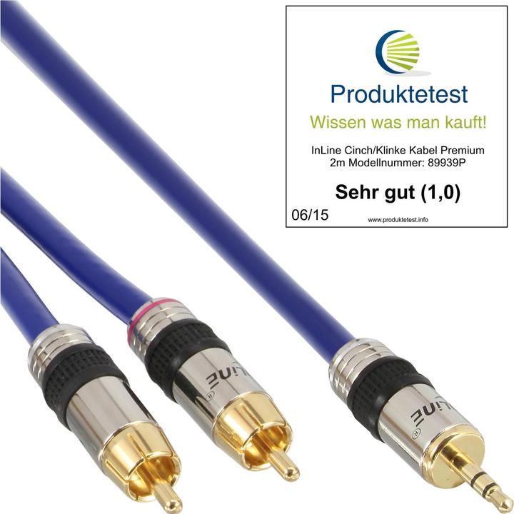 Actual product image InLine Cinch/Kinke cable, 2x Cinch to 3.5mm jack (5 m, Cinch, 3.5mm jack (AUX))