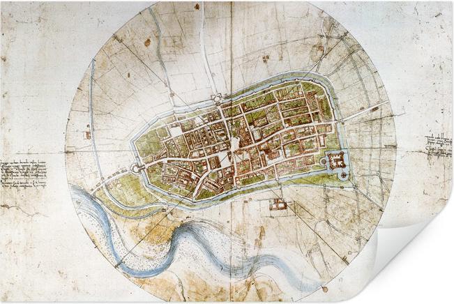 Produktbild Trenddeko da Vinci - Stadtplan von Imola (100 x 70 cm)