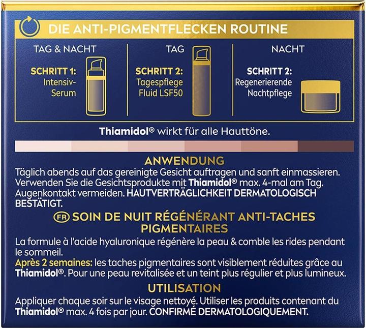 Nährwerte und Zutaten NIVEA Cellular Luminous630 Anti-Pigmentflecken Nachtcreme (50 ml, 24h Creme)