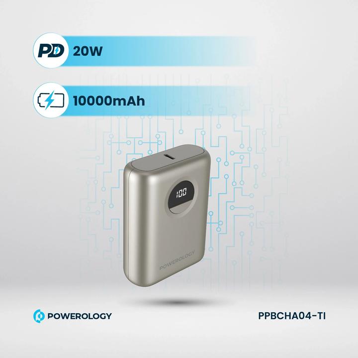 Immagine prodotto Powerology Banca di potenza ultracompatta 10000mAh PD 20W (10000 mAh, 20 W)
