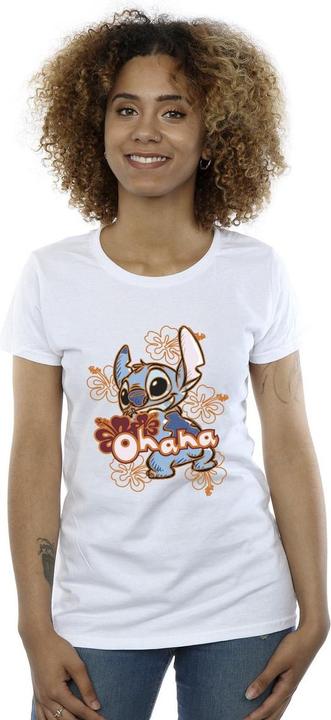 Immagine prodotto Disney Lilo And Stitch Ohana Orange Hibiscus Maglietta Donna (XL)
