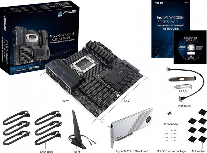 Produktbild ASUS Pro Ws Wrx80e-Sage Se Wifi (sWRX8, AMD WRX80, E-ATX)