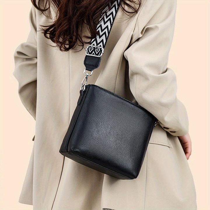 Produktbild Only-Bags.Store Kunstleder Crossbody Umhängetasche, Solid Farbe Messenger Satchel Geldbörse, Casual Fashion