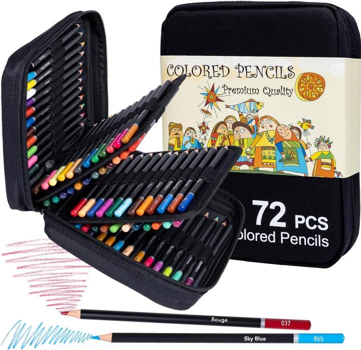 Image du produit The Toy Company 72 Stück Farbstifte, Buntstifte Set für Künstler, Profis und Hobbyisten (Multicolore, 72 x)