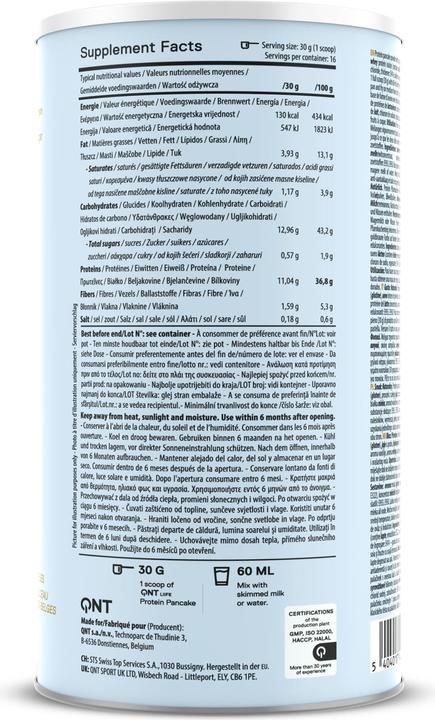Valori nutrizionali e ingredienti QNT Protein Pancake (Natural, 1 pz., 500 g)