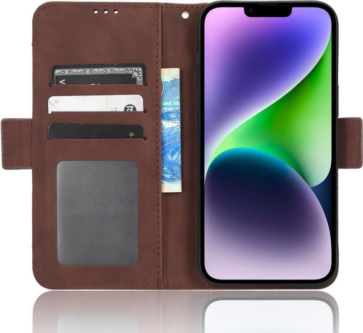 Immagine prodotto Cover-Discount iPhone 15 - Custodia con molti scomparti per carte di credito marrone (Apple iPhone 15)