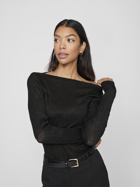 Actual product image Vila Boat-neck top with long sleeves (XS)