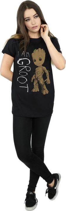 Image du produit Guardians of the Galaxy Femme/Ladies I Am Groot Scribble Boyfriend T-Shirt (XXL)